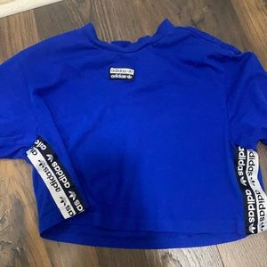 Royal blue adidas cropped t shirt